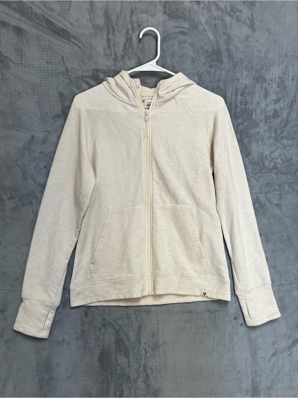 Liv outdoor scout grid fleece full zip hoodie scuba cream womens M Gorpcore